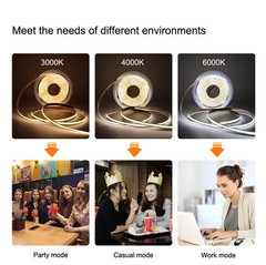 Free Cut FCOB LED Strip 24V 12V DC 8mm RA 90+ Dimmable Flexible 528LEDs