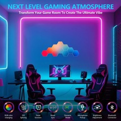 Multicolor LED Wall Panels for Gaming – 10 Modular Hexagon Lights
