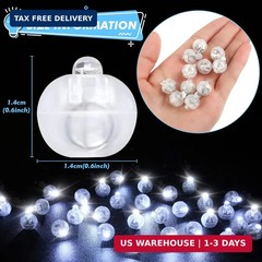 LIHAO 30pcs LED Balloon Lights Mini Round LED Ball Lights, White | Battery Power