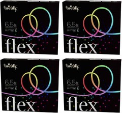 Twinkly Flex White Wire Light Tube, Multicolor, RGB LED, 6.5ft (Pack of 4)