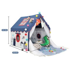 Kids Tents Indoor Playhouses Boys 9.9Ft Star String Lights Blue Tent for Upgr…