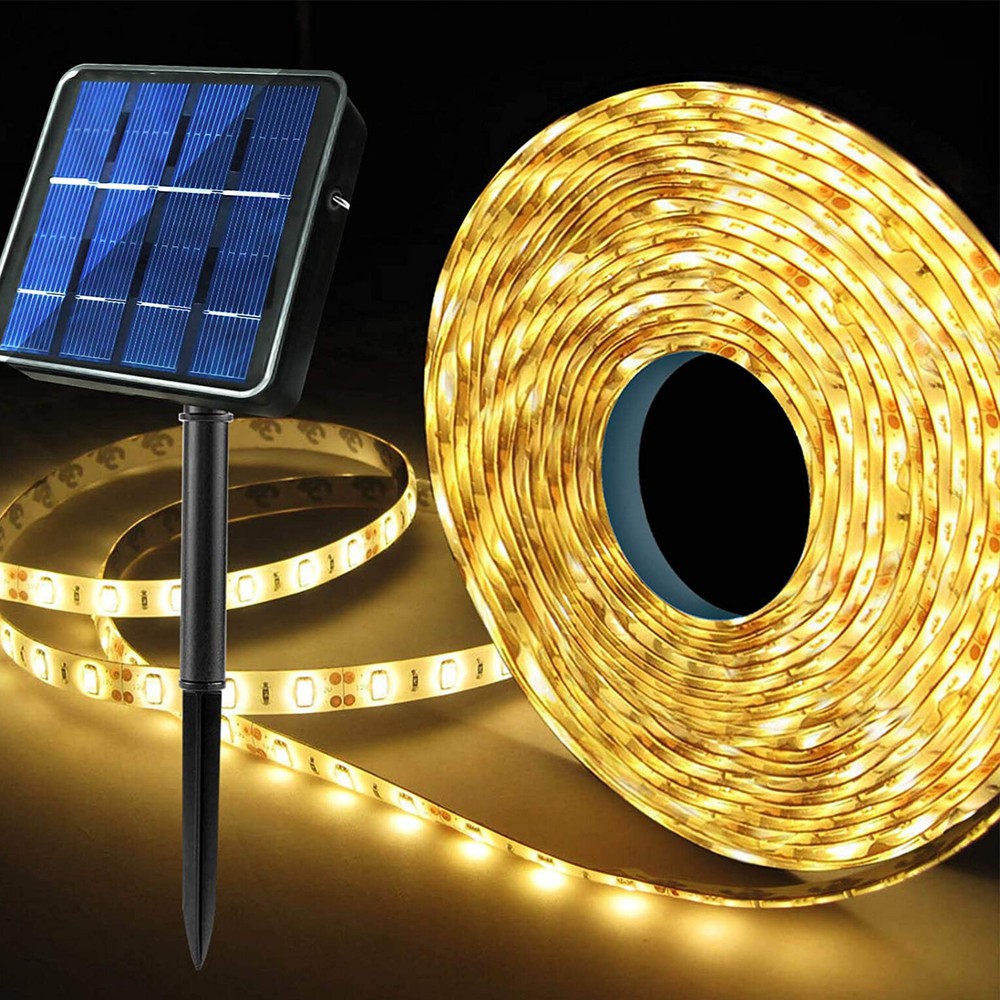 LED Solar Strip Light Flexible Lamp Outdoor Garden Decor Lights 8 Modes
