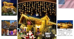 Bright 99ft 1216 LED String Lights – Warm White, 8 Modes, Energy Saving