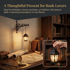Mini Library Lantern Bookshelf Lamp Book Shelf Lighting Decor Night Light