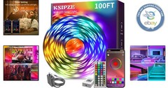 Modern 100ft LED Strip Lights with Bluetooth Control – Perfect for Home Decor