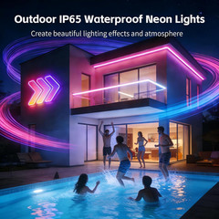 100FT RGB LED Neon Rope Lights, App & Remote Control, Flexible Waterproof IP65 L