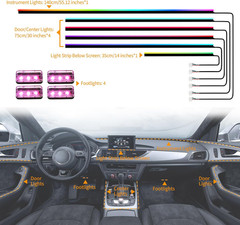 Dreamcolor Acrylic Interior Car LED Strip Lights with App&Remote