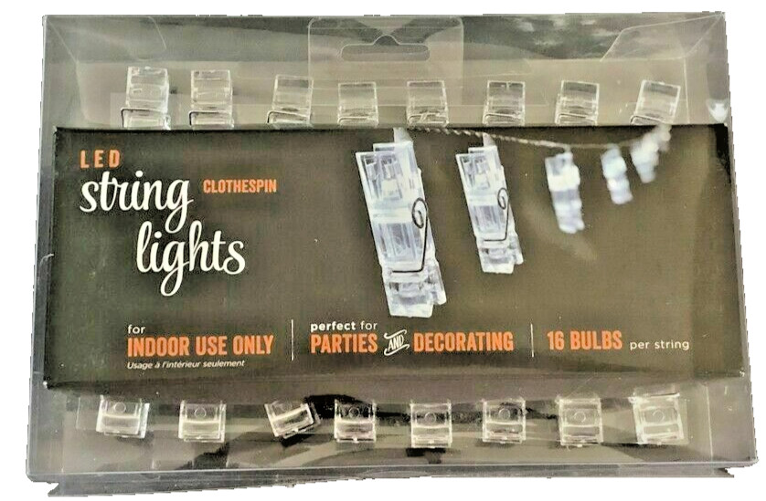Clothespins String Lights 16-Led Baby Bridal Shower Kids Teens Parties Holiday