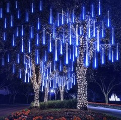 LED Meteor Shower Rain Lights Waterproof Falling Raindrop Fairy String 30/50cm