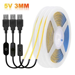 5V USB 3mm PCB COB LED Strip Light with Switch Dimmer Remote Control 320 LEDs