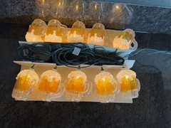 10 Electric Corded Foam-Topped Beer Mug String Lights – 10 Ft Tested And Works