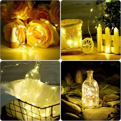 Wine Bottle Lights with Cork Switch for Liquor Bottles 4 Pack Rechargeable Batte