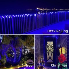 39FT Solar Rope Lights Outdoor Waterproof LED PVC Tube Fairy String Light Garden