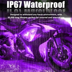 Vibrant 30cm 12V Purple LED Strip Lights – 8PCS Flexible & Waterproof for Cars
