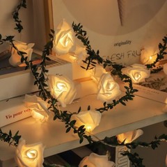 10/20/40/80 LED Rose Flower Fairy String Lights Battery Powered Garland Decor