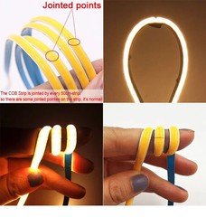 16FT 12V 24V COB LED Strip 10mm 8mm Flexible Tape DIY Bar Lights for Home House