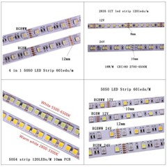 LED Strip Light 2835 5050 5054 5730 RGB CCT RGBCCT RGBW RGBWW DC 12V 24V 5M tape