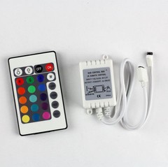 5M 5050 RGB 300LED Strip Light Black PCB Non-Waterproof / 24/44keys Remote/Power