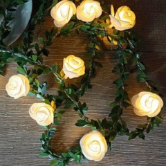 10/20/40/80 LED Rose Flower Fairy String Lights Battery Powered Garland Decor