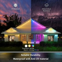 108FT Smart RGBW LED Module Permanent Outdoor Eave Light With APP Remote Control