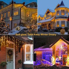 Bright 99ft 1216 LED String Lights – Warm White, 8 Modes, Energy Saving