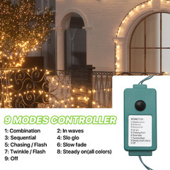 Plug In 200 LED String Light Outdoor Connectable Fairy Light w/8 Mode Controller
