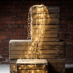 Outdoor LED Solar Lights Waterfall String Fairy Icicle Lights Party Garden Decor