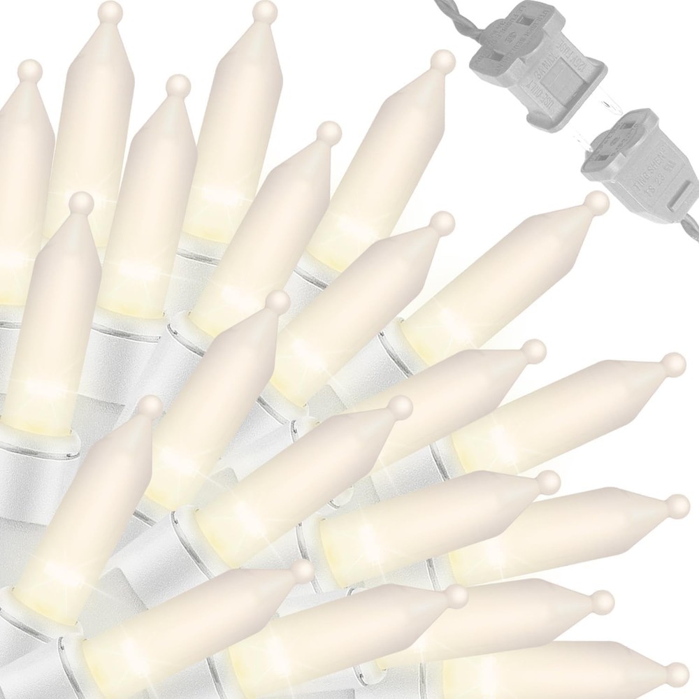 LAMPHOME 100 Count White Frost Christmas Lights,Mini Clear Lights 21ft White …