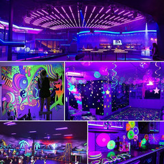 4 Pack LED 42W Black Lights, Blacklight Bars with Plug+Switch+6Ft Cord, Light up
