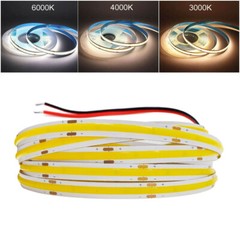 1m~10m COB Led Strip Flexible Tape Lights RF Remote Dimmable US EU Kit 12V 24V