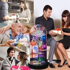 Eternal Forever Galaxy Rose Flower In Glass Dome LED Light Valentine’s Day Gift