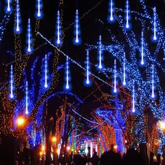 FUNPENY Meteor Shower Rain Lights, 288 LED Christmas Lights Icicle Snow Falling