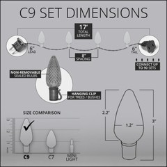 C9 LED Christmas Light Set Indoor Outdoor Home Holiday Party String Lights Decor