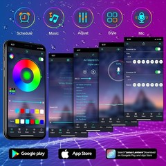 300Ft Outdoor Waterproof LED Strip Lights RGB with Bluetooth App, Remote & Music