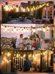 200FT Outdoor LED Hanging Lights for Patio＋Remote Waterproof Shatterproof 2700K