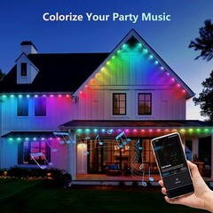 Permanent Outdoor Lights 100ft, Waterproof Smart RGB Outdoor Lights with 72 LEDs