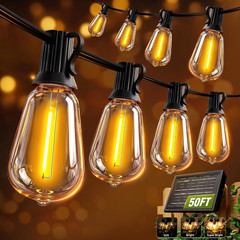 100FT Solar String Lights Outdoor Waterproof with Remote & Timer, LED Shatterpro