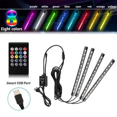 RGB Led light strip for Cars Inside car Lighting interior Glow music control