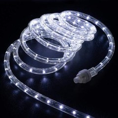White 1/2″ LED Rope Light 10′, 25′, 60′, 150’ft Static w/8 Modes Extendable Xmas
