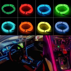 EL Wire Neon Glow String Strip LED Light Rope Controller Car Decor Dance Party