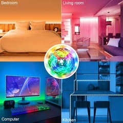 5V USB 10-25FT Lights Strip for Bedroom, Desk, Indoor Room with 24Key Remote