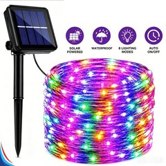 Waterproof Fairy Solar Lights Outdoor String 100-300LED Yard 8-Lighting RGB