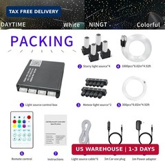 Starlight Headliner Kit, Meteor & Music Effect 16 Million Colors, 22W R