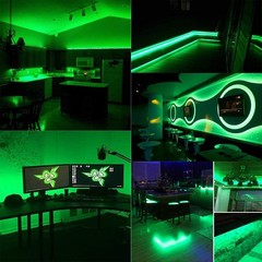 12v Cob Led Strip Green 16.4ft Waterproof Ip65 Super Bright 2400leds Dotless Out