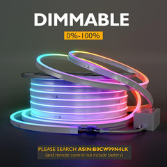 82Ft RGB Led Neon Rope Light, IP65 Waterproof Led Neon Strip with Brightbess Adj