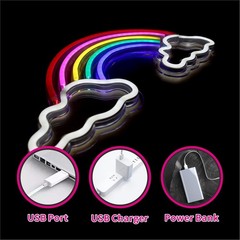 Neon Sign Light, Neon Rainbow Light for Kids USB Powered Rainbows LED Signs f…