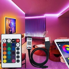US 1 Pack 5V USB LED Strip Lights TV Back Light 5050 RGB Colour With Remote