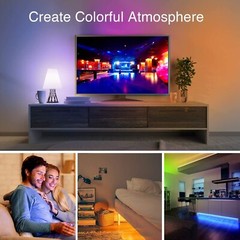 16.4 ft 65.6 ft LED Strip Lights 5050 Music Sync Bluetooth Remote Room Light Kit