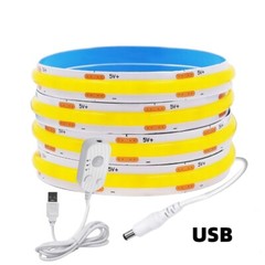 COB LED Strip Light 5V 320LEDs/M Motion Sensor Dimmable Flexible DIY Backlight