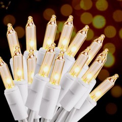 21ft White Wire Clear Mini Christmas String Lights 100 Count Clear Christmas